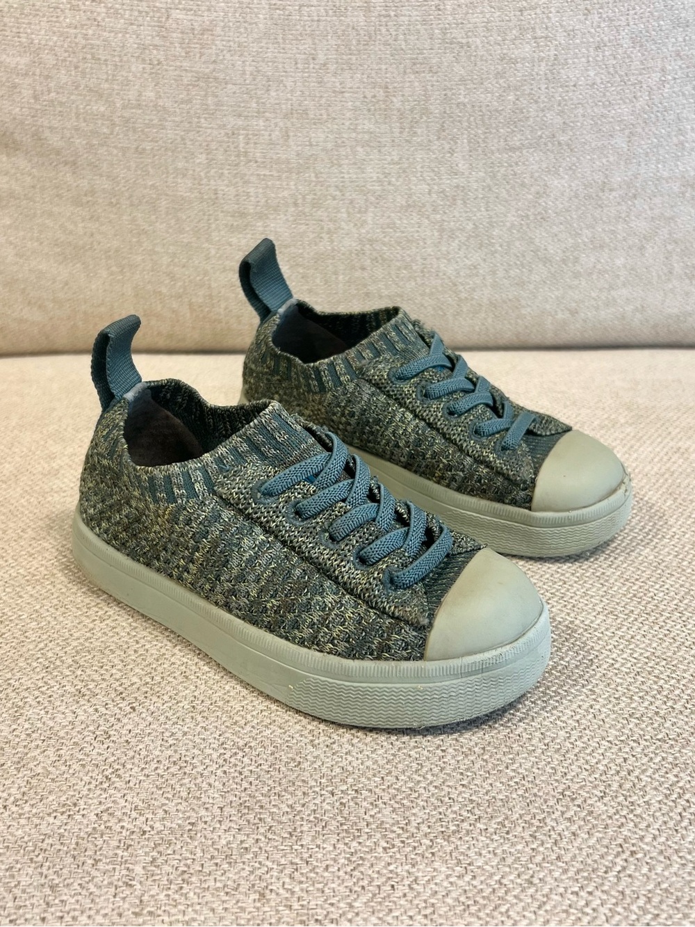 Native Jefferson Size C9 LiteKnit Heather Green Toddler Knit Slip-On Shoes
